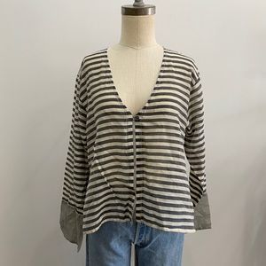 Stripe Silk Blend Blouse